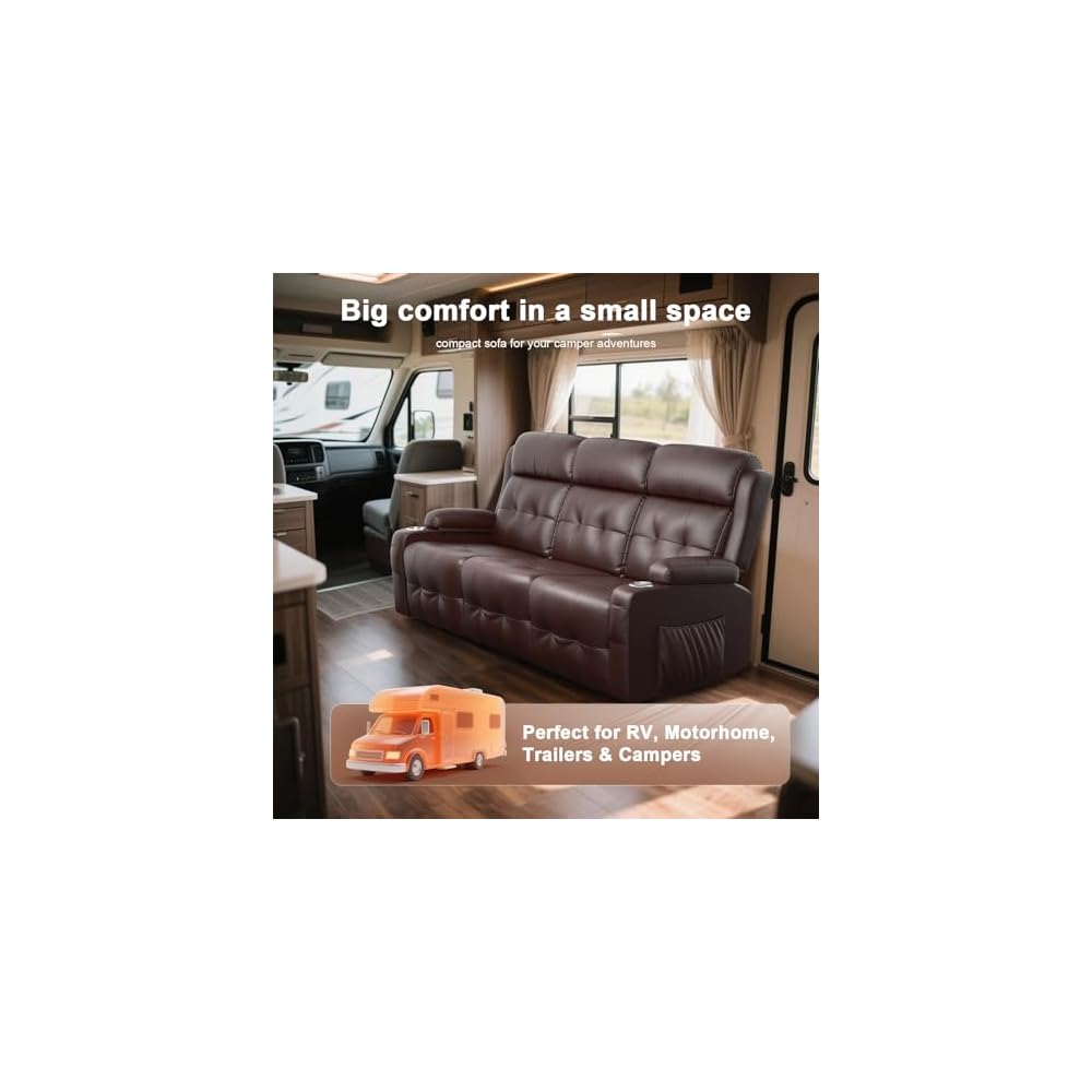 Loveseat Recliner, Oversized Reclining Loveseat, Massage Reclining Sofa With USB & Type C Port & Storage & Cup Holders, Recliner Couch, RV Wall Hugger Recliners Loveseats for Living Room & RV Camper