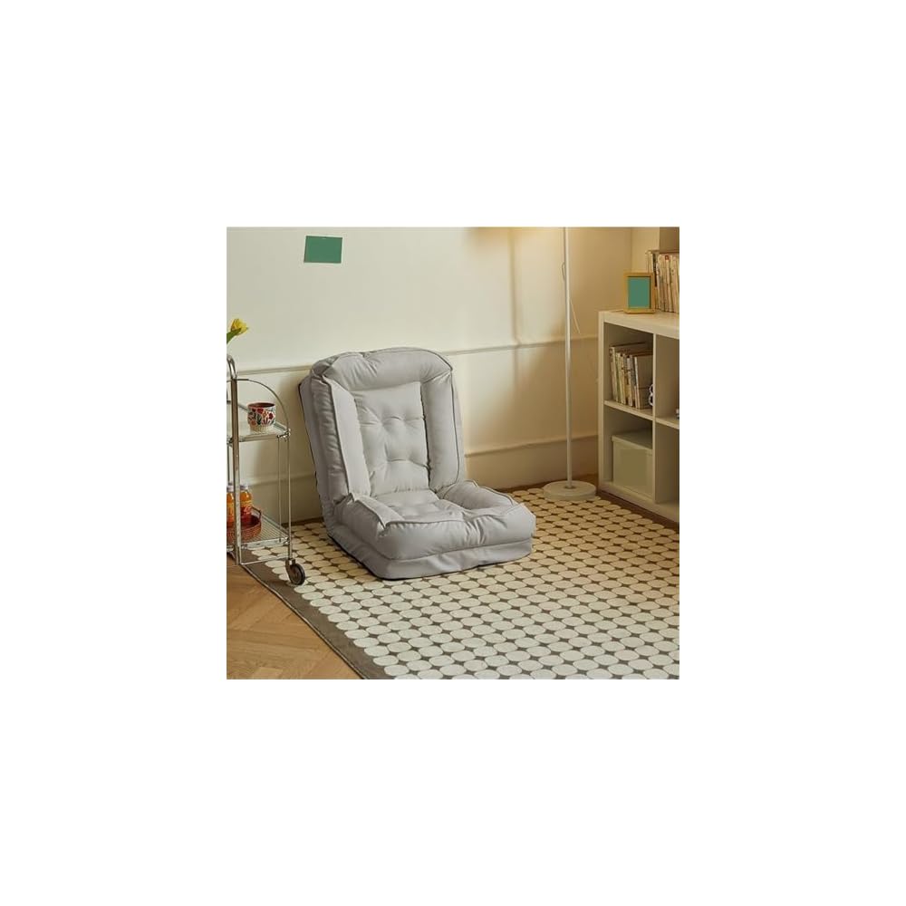 Folding Sofa Bed, Simple Lazy Chair with Multifunctional Cushion, Perfect for Bedroom, Balcony, Living Room, Leisure Room (White,23.6in)