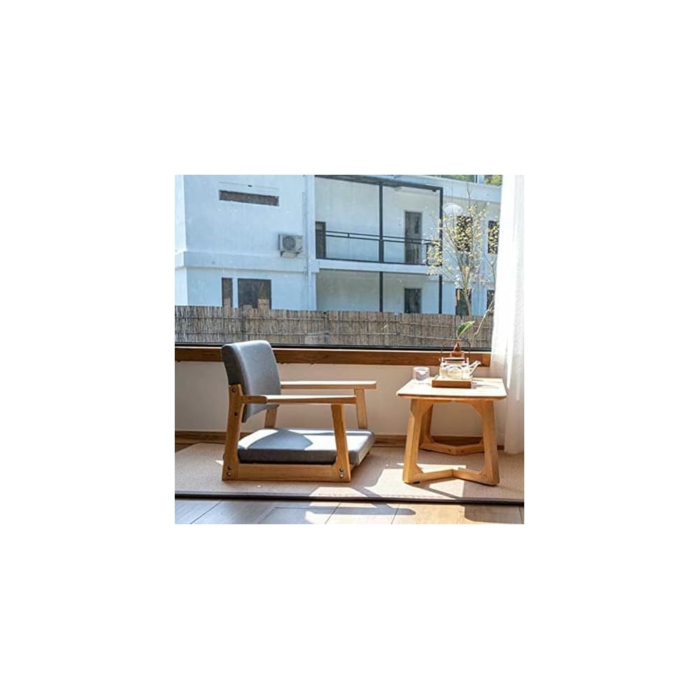 Floor Chair Japanese Floor Chair Legless Bay Window Backrest Lazy Chair with Armrests, Portable Japanese Tatami Chair, Meditation Floor Solid Wood Seating Chairs