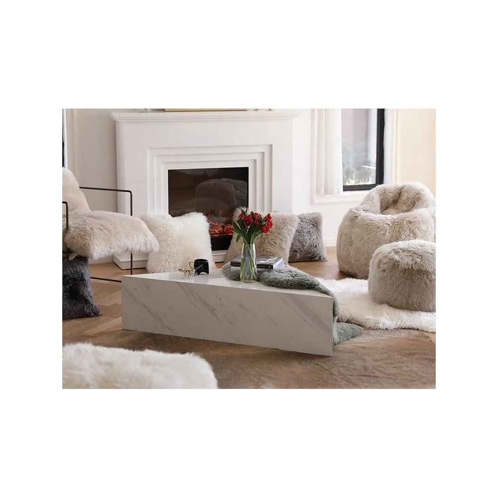 White Lamb Fur Accent Chair with Black Metal Frame and Deep Cushioned Seat
