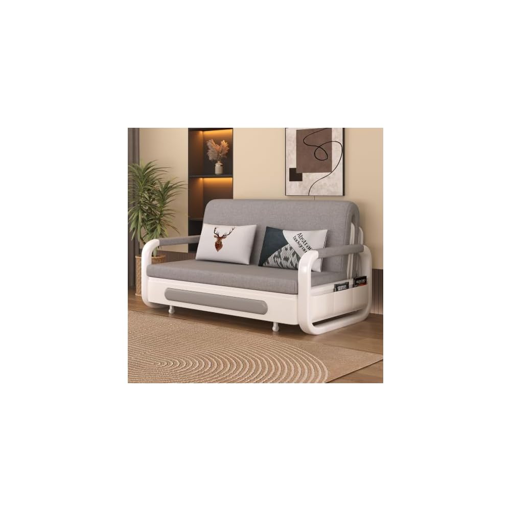 50.3" Convertible Pull Out Sleeper Sofa, Multi-Occasion Use, Grey