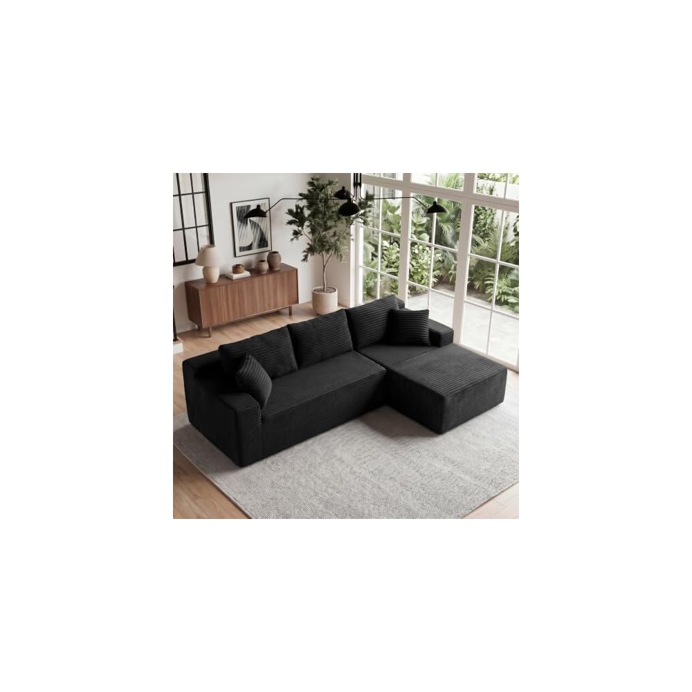 Boneless Couch Comfy Sectional Couches for Living Room,U Shaped Modular Cloud Couch Sofa, Minimalist Modular Sectional Sofa with Deep Seat