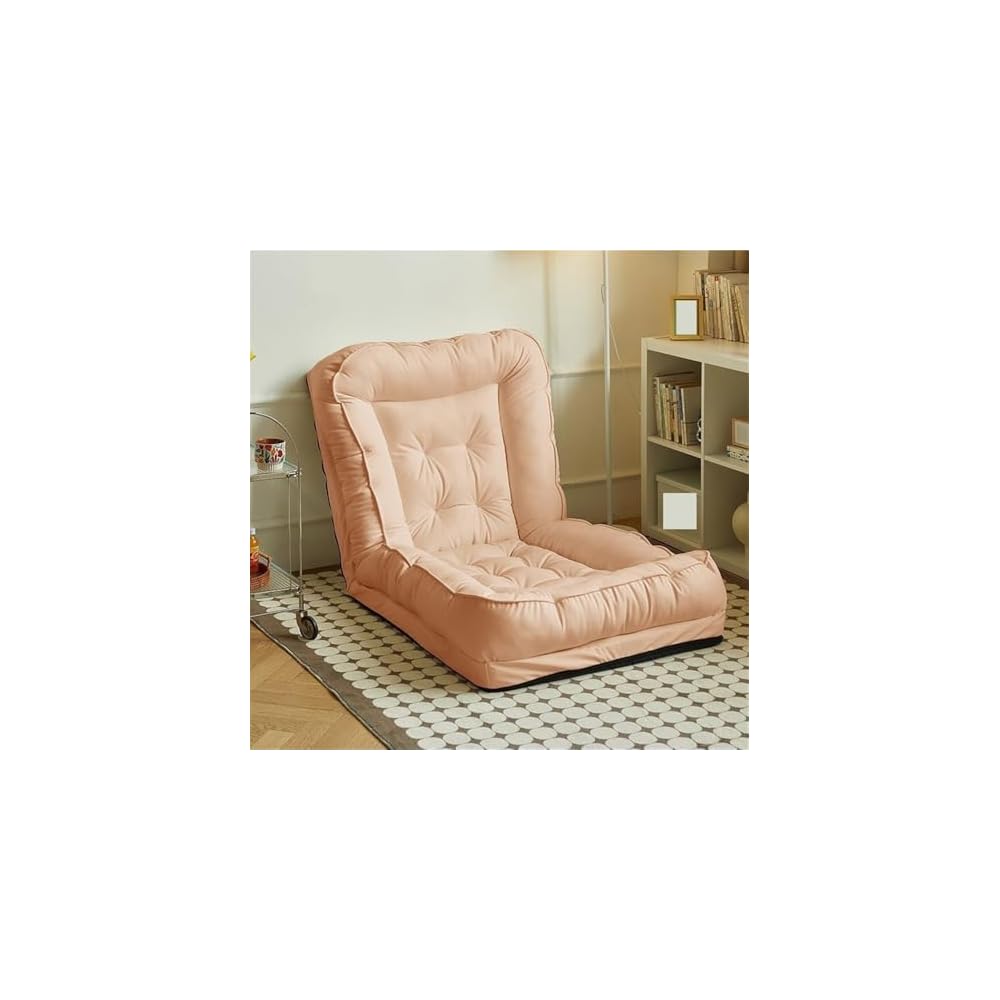 Folding Sofa Bed, Simple Lazy Chair with Multifunctional Cushion, Perfect for Bedroom, Balcony, Living Room, Leisure Room (White,23.6in)