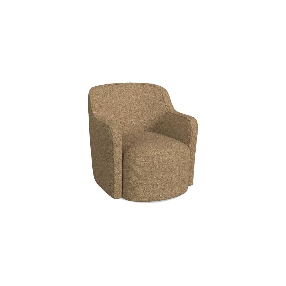 Spatial Order 360° Barrel Back Swivel Chair - White Boucle with Gray Yarn
