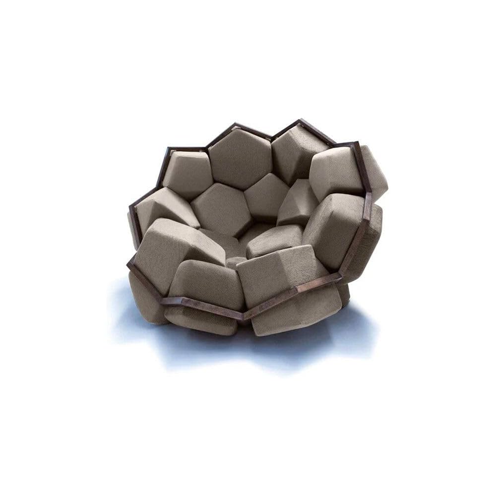 Artistic Quartz Armrest Leisure Chair – Modern Fabric Single Sofa for Home and Hotel Beige