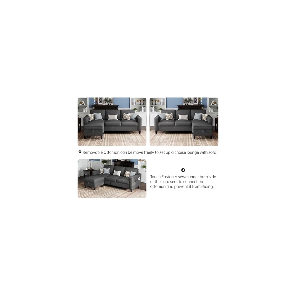 Small Sofas Couches for Living Room with Removable Storage Ottoman