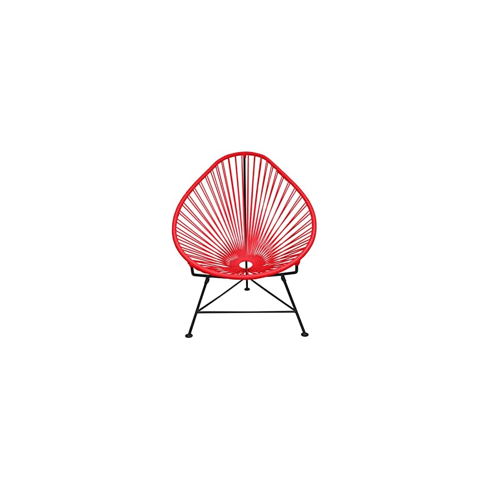 Innit Designs Acapulco Rocking Chair, Chrome Frame with Pink Weave
