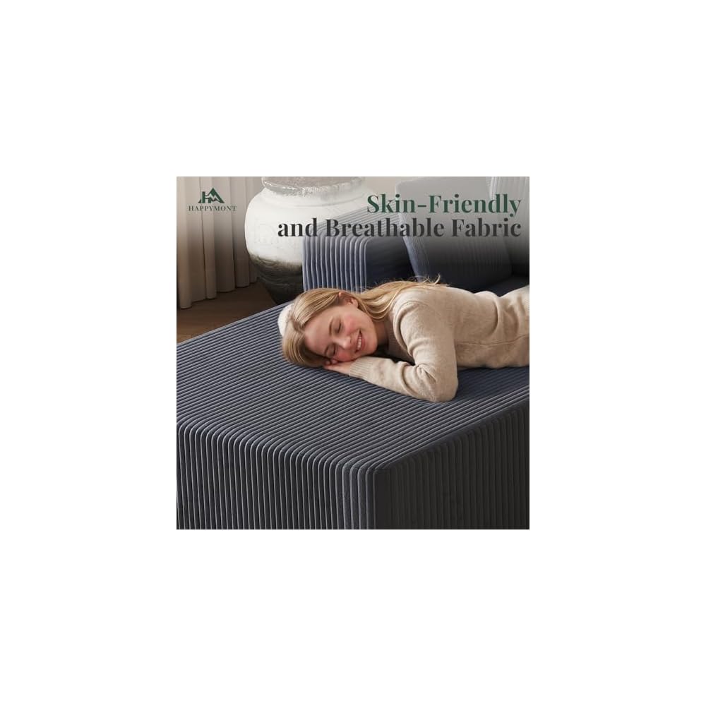 108" L-Shaped Sectional Boneless Couch for Living Room