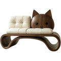Modern Sculptural Ash Wood Accent Chair with Cream Bouclé Upholstery, Oversized Lounge Armchair for Living Room, Bedroom, Reading Nook and Hotel