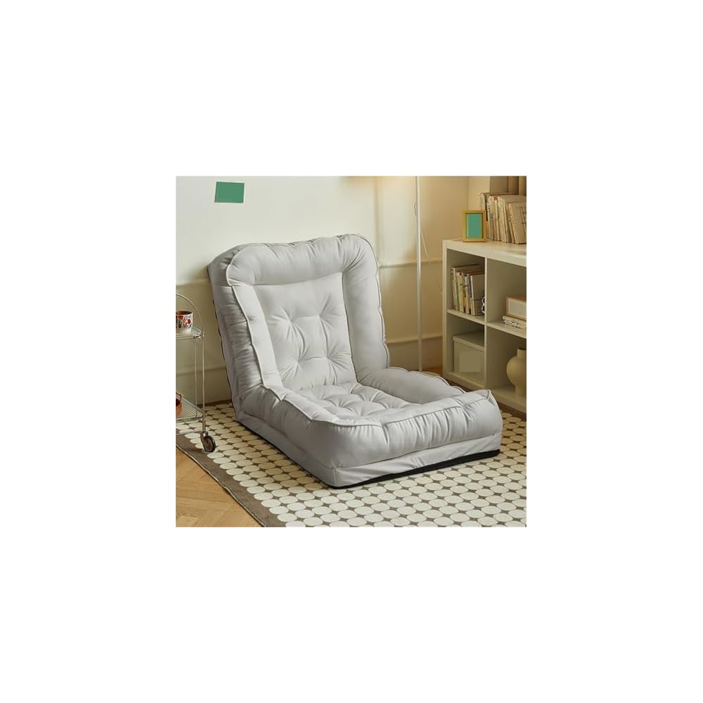 Folding Sofa Bed, Simple Lazy Chair with Multifunctional Cushion, Perfect for Bedroom, Balcony, Living Room, Leisure Room (White,23.6in)