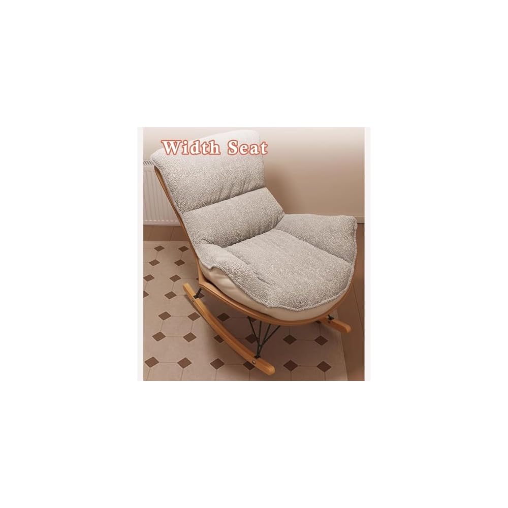 Upholstered Modern Rocking Chair with Double-Sided Cushion & Footrest, Comfortable Lazy Lounge Chair for Living Room, Stylish Side Chair for Relaxation