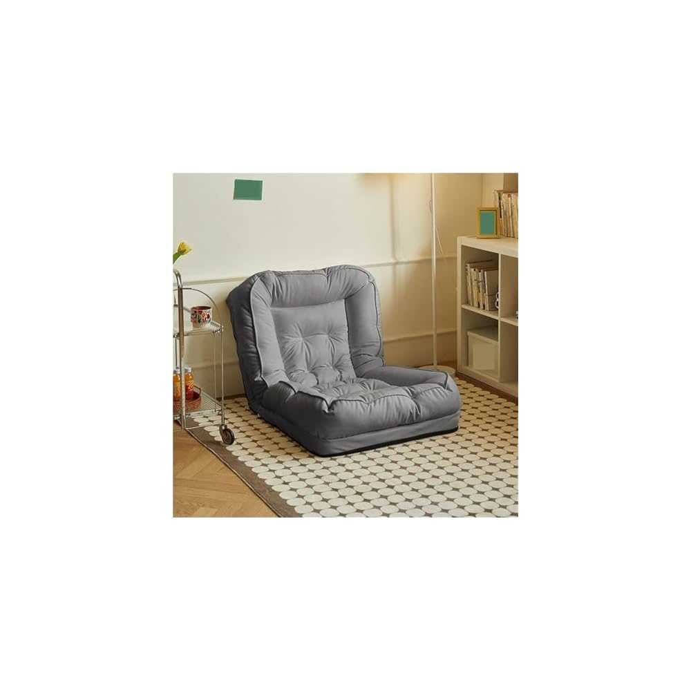Folding Sofa Bed, Simple Lazy Chair with Multifunctional Cushion, Perfect for Bedroom, Balcony, Living Room, Leisure Room (White,23.6in)