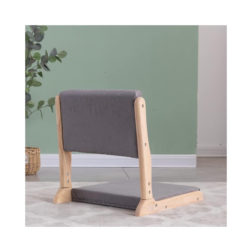 通用 Tatami Chair Accent Furniture,Foldable Meditation Floor Chair, Living Room Chair Floor Seat, Portable Japanese Legless Chair,Lazy Sofa for Bay Window Meditation Reading (Grey Fabric)