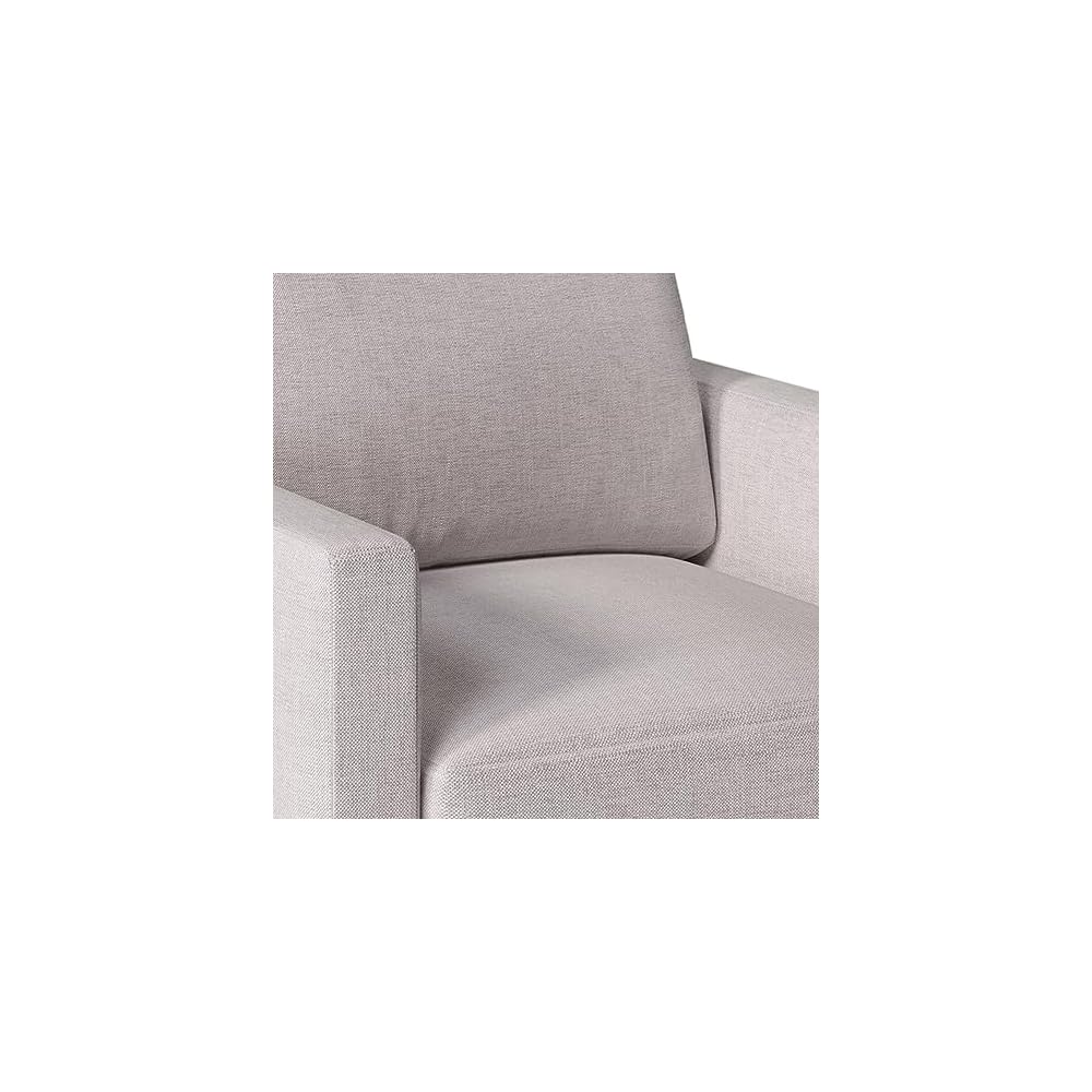 Linen Armchair Accent Chair with Bronze Nailhead Trim Legs Single Sofa