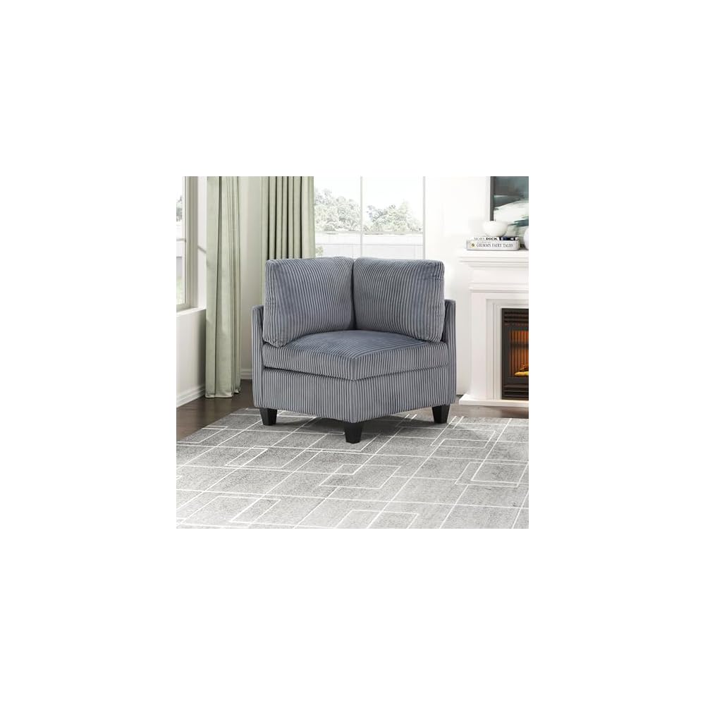 Lexicon Modular Sectional Sofa for Living Room, Corduroy Corner Seat with Storage, Units of Modular Sectional Couch, Upholstered Chair for Customizable Sectional Sofa Couch, Beige