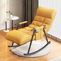 Modern Rocking Chair with Side Pockets - Comfy Recliner for Living Room & Bedroom, Stylish Lounge Armchair in Yellow - Perfect Occasional Chair for Relaxation