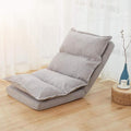Folding Chairs Floor Chair Gaming Sofa with Adjustable Backrest Lazy Recliner Lounger Sleeper Bed Couch (Color: Gray) Colour:Black (Color : Gray)
