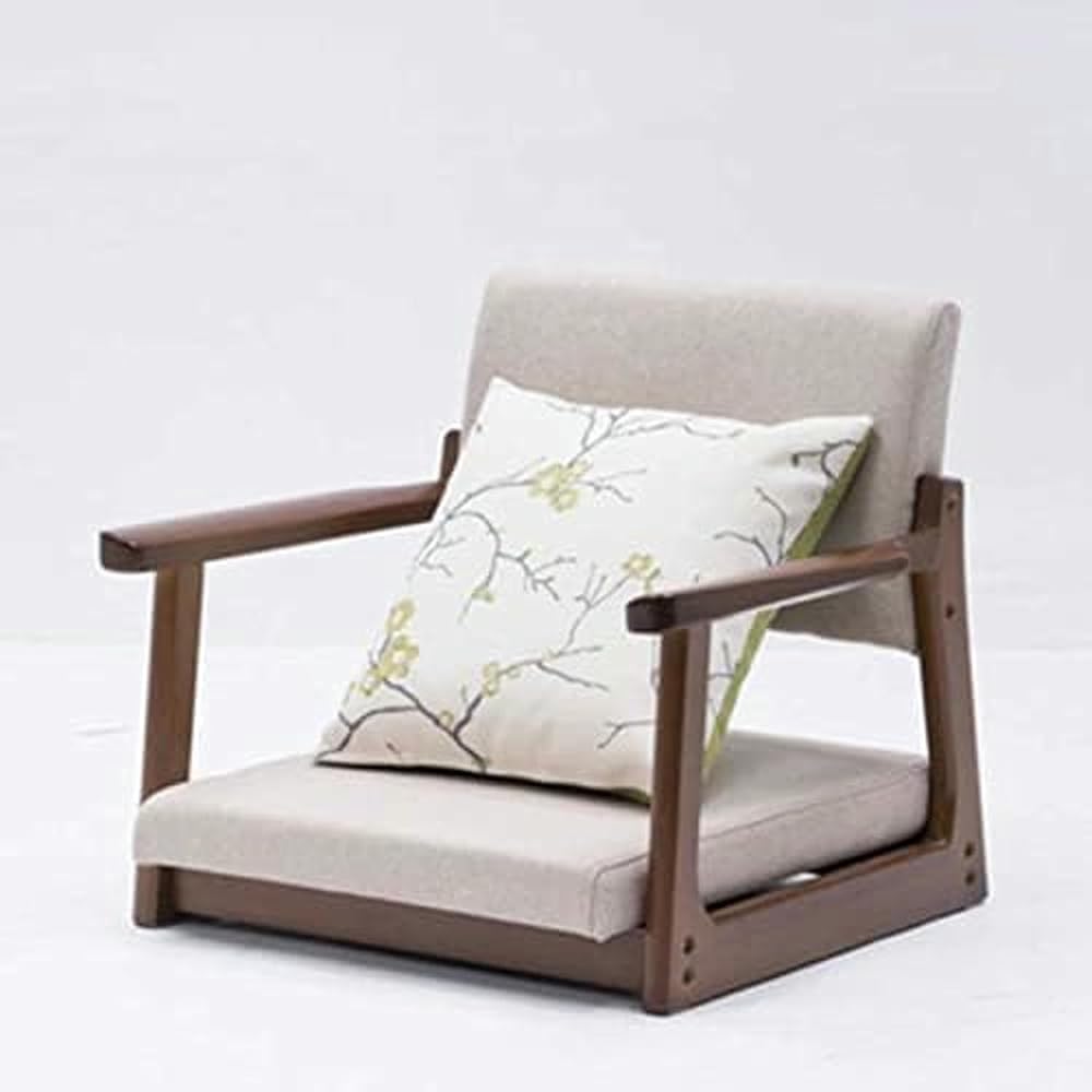 Floor Chair Japanese Floor Chair Legless Bay Window Backrest Lazy Chair with Armrests, Portable Japanese Tatami Chair, Meditation Floor Solid Wood Seating Chairs