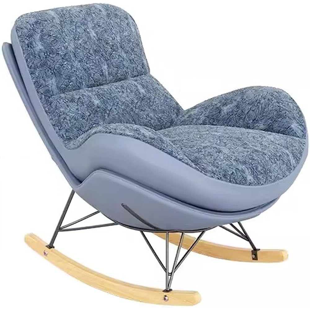 Upholstered Modern Rocking Chair with Double-Sided Cushion & Footrest, Comfortable Lazy Lounge Chair for Living Room, Stylish Side Chair for Relaxation