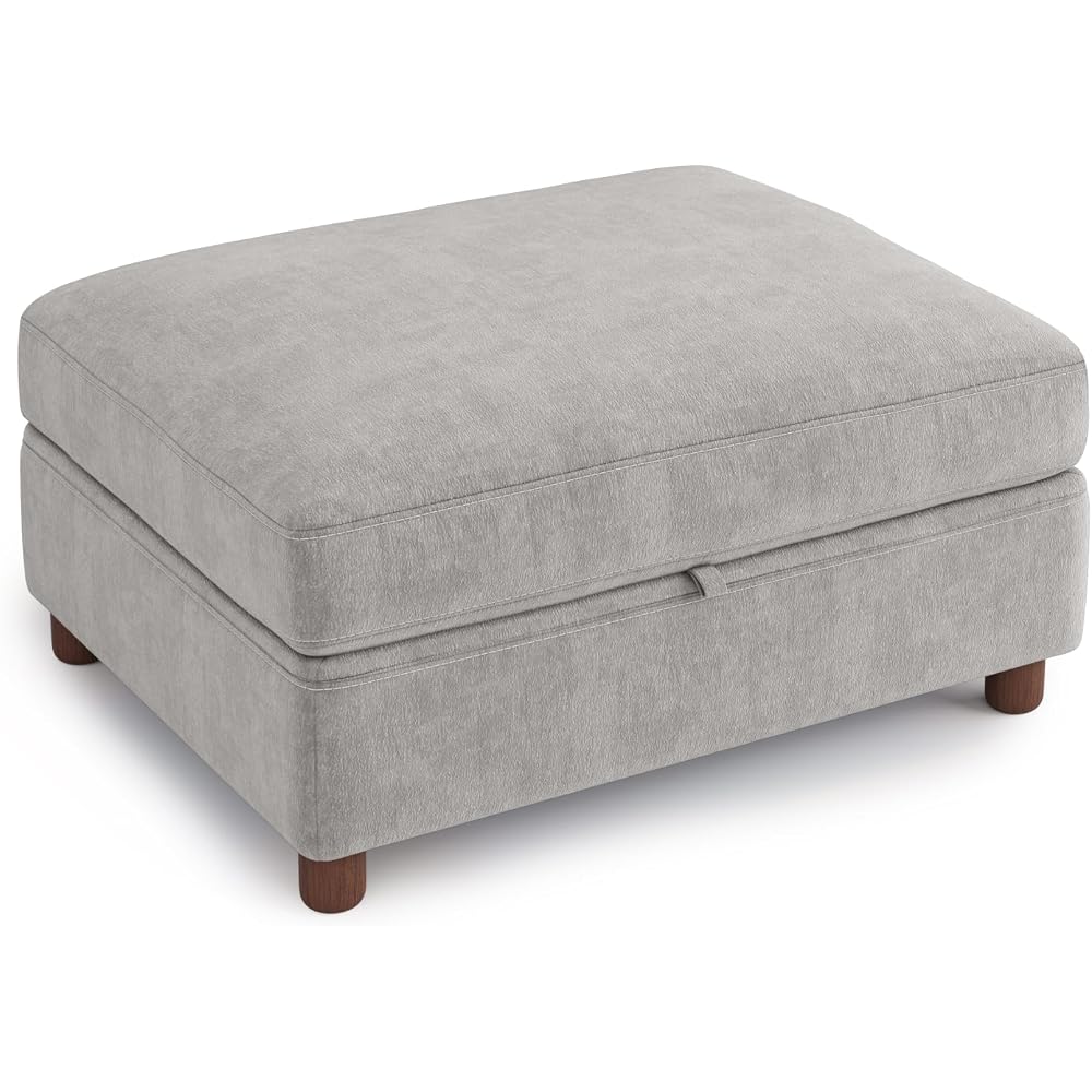 SITJOY Large Cloud Couch, Accessory, Light Gray, Storage Ottoman