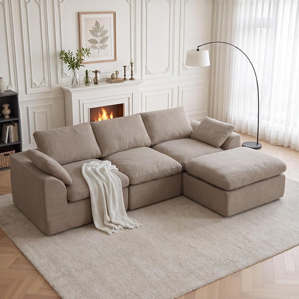 Cloud Sectional Couches for Living Room, Boneless Modular Sofa