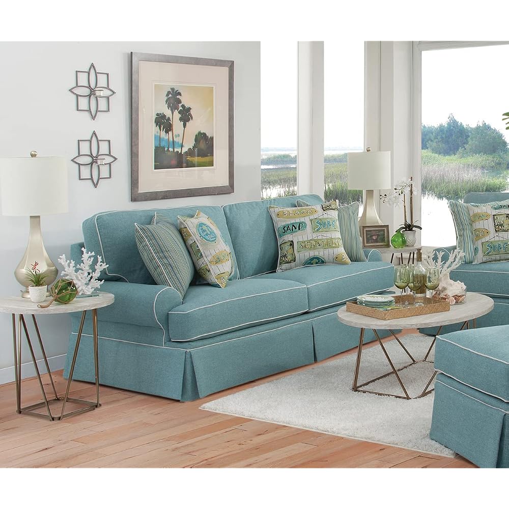 American Furniture Classics 8-010-S275A Coastal Aqua Series Sofa