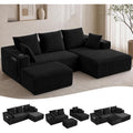 95" Boneless Couch, U-Shaped Modular Sectional Sofa with Ottoman