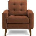 Monarch Specialties AM 8J11L44 Chair, 31" Wide, Accent Chair, Upholstered, Rust Fabric, Walnut Wood Legs, Mid Century