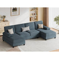 Vongrasig Sectional Couches for Living Room, U-Shaped Sofa with Chaise, 4-seat Large Sectional Modern Couch for Living Room, Apartment (Gray)