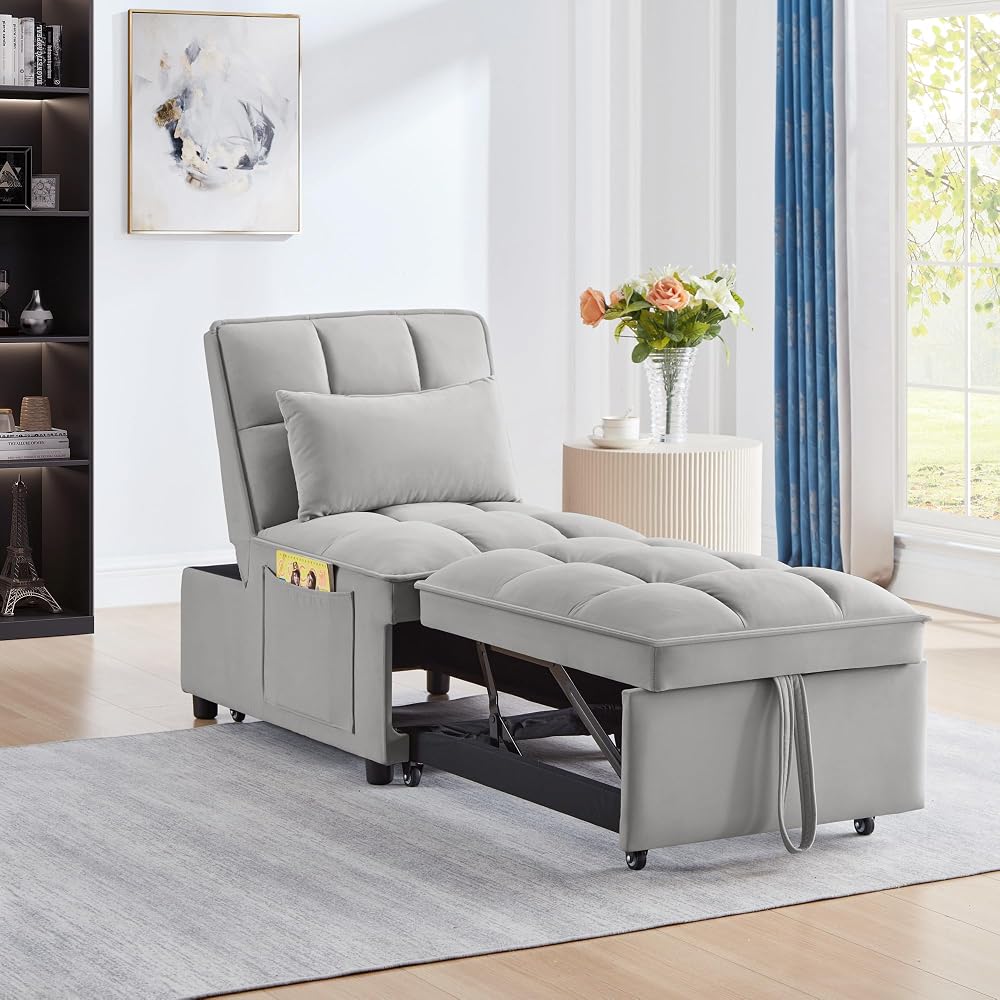 REYOUNG Convertible Sofa Bed, Gray