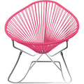 Innit Designs Acapulco Rocking Chair, Chrome Frame with Pink Weave