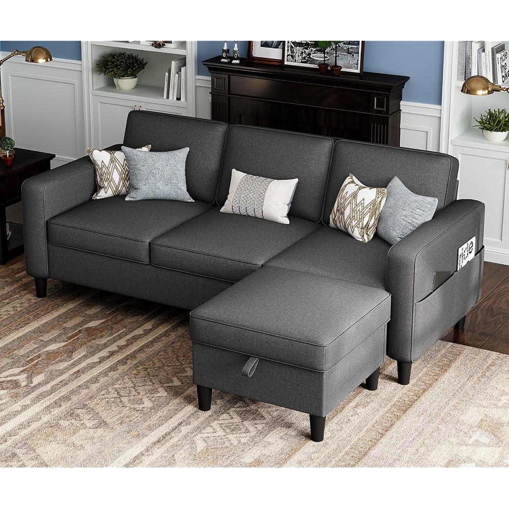 Small Sofas Couches for Living Room with Removable Storage Ottoman