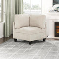 Lexicon Modular Sectional Sofa for Living Room, Corduroy Corner Seat with Storage, Units of Modular Sectional Couch, Upholstered Chair for Customizable Sectional Sofa Couch, Beige