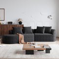 Oversized Sectional Sofa, 112-Inch Chenille 4-Seater Extra Deep & Wide Seat Curved Cloud Couch with 4 Throw Pillows, Free Combination Sofa Couch for Living Room,Bedroom