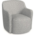 Spatial Order 360° Barrel Back Swivel Chair - White Boucle with Gray Yarn
