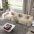 POVISON 115" Modular Sectional Sofa for Living Room Modern Large Sectional Couches Velvet Deep Seat Sofa Set 3 Seats Oversized Big Comfy Cloud Couch for House Office
